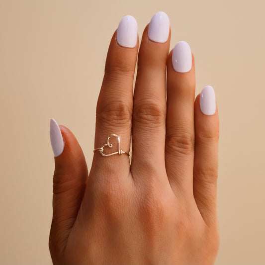 14 karat Gold Filled Big Hammered Heart Ring