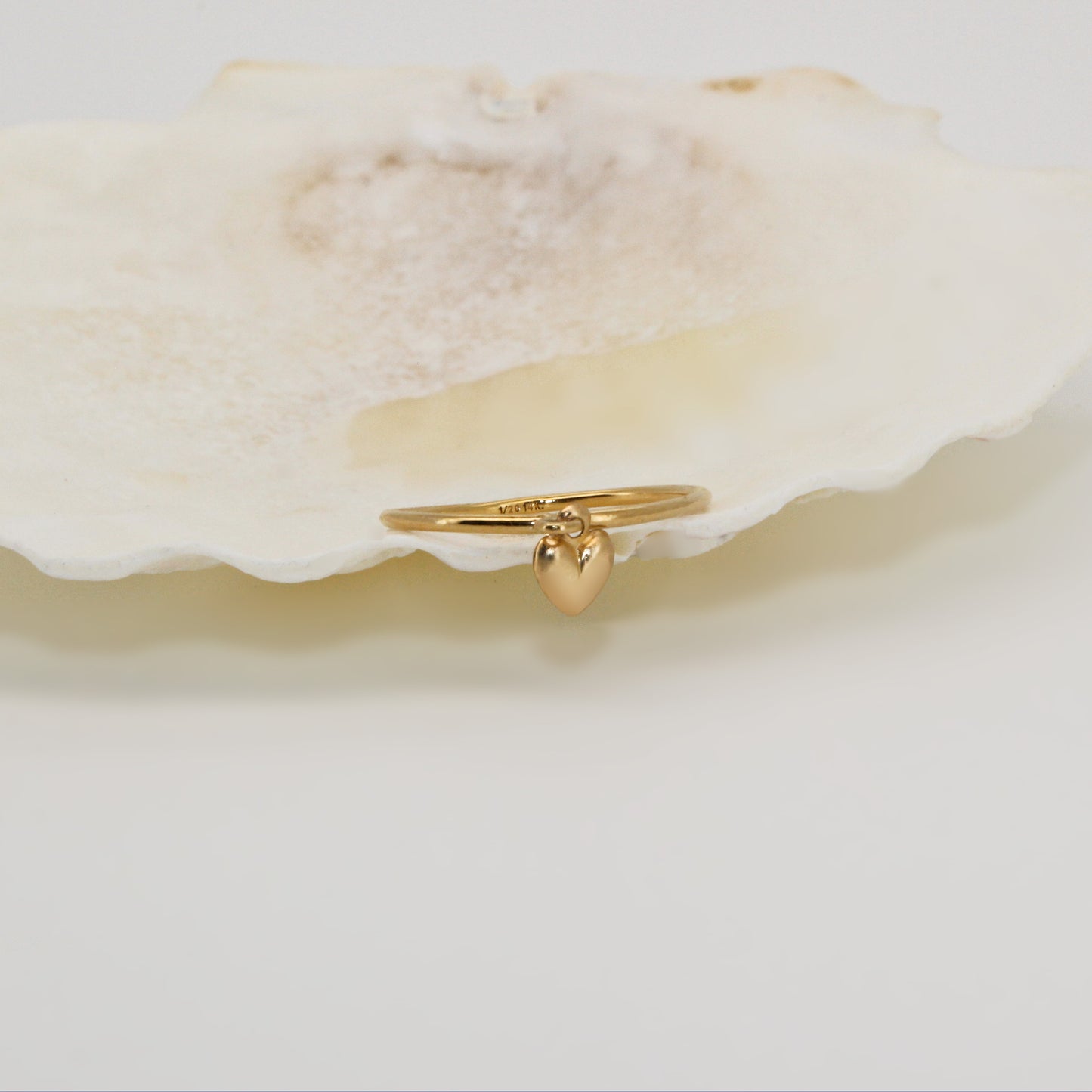 AMOR - 14k Gold Filled Love Ring · Dangling Heart Charm Ring