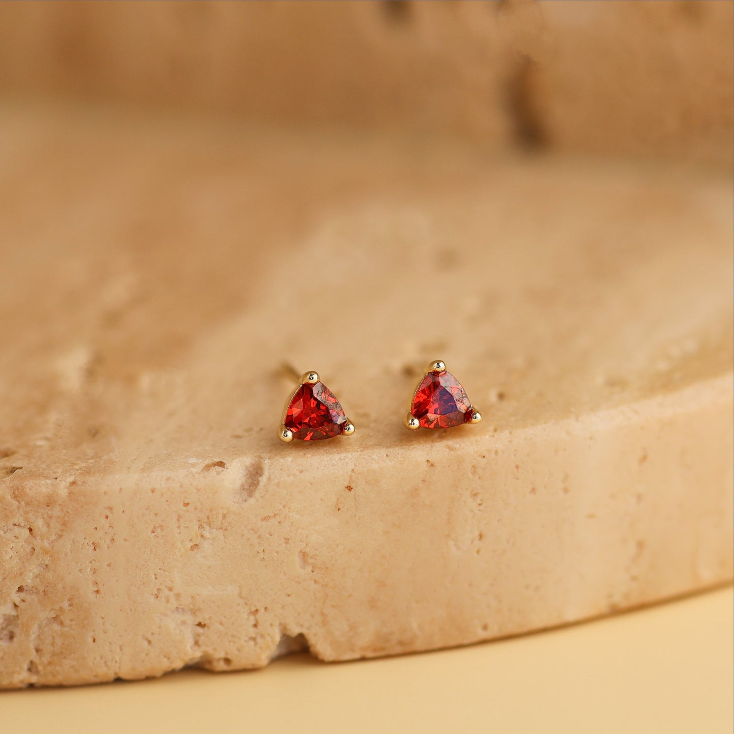 Tiny 18k Gold Studs Earrings AAAAA Zirconia · Birthstone Gemstones Earrings