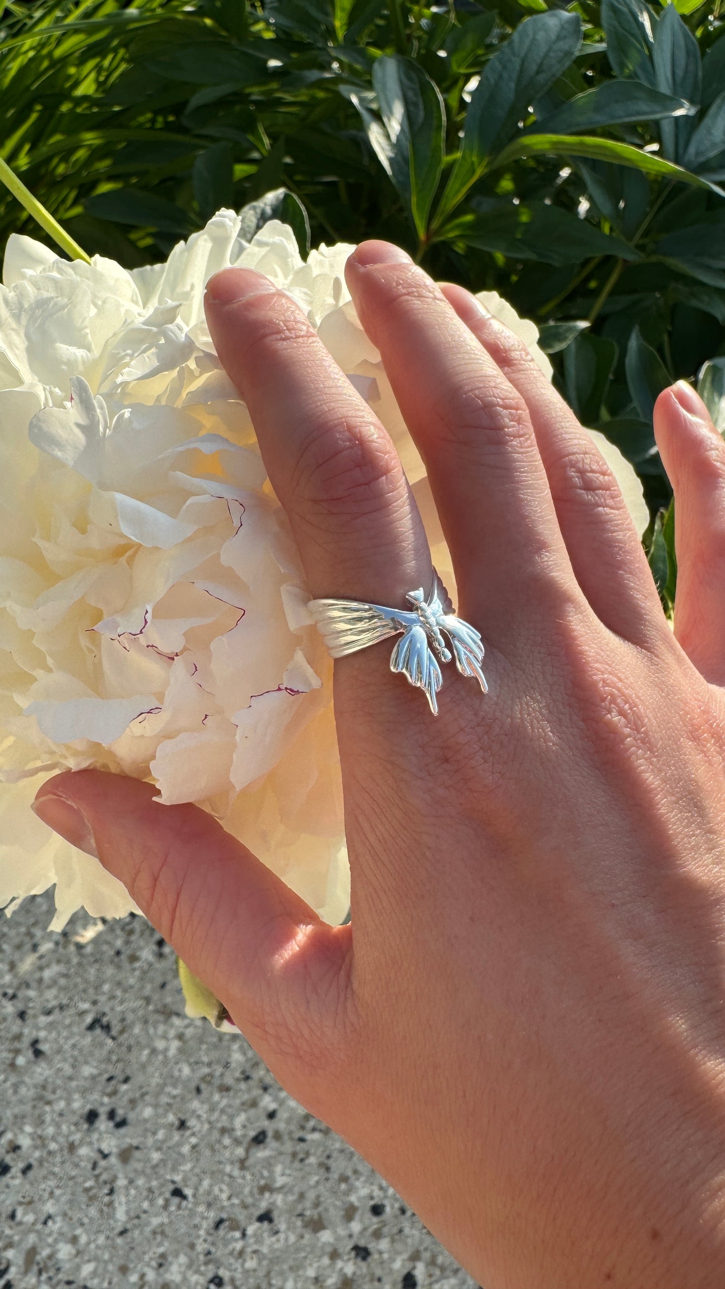 925 Sterling Silver Butterfly Bold Ring
