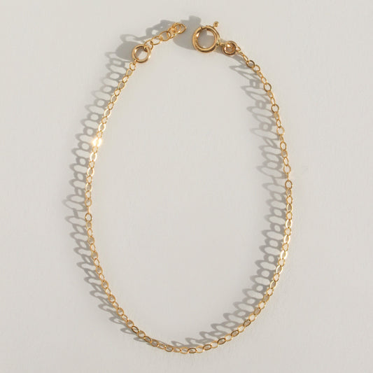 14k Gold Filled Cable Chain Bracelet ∙ Minimalist Custom Bracelet Length ∙ Gift for her ∙ Bridesmaid Gift ∙ 1.6mm ∙ Gold Tiny Bracelet