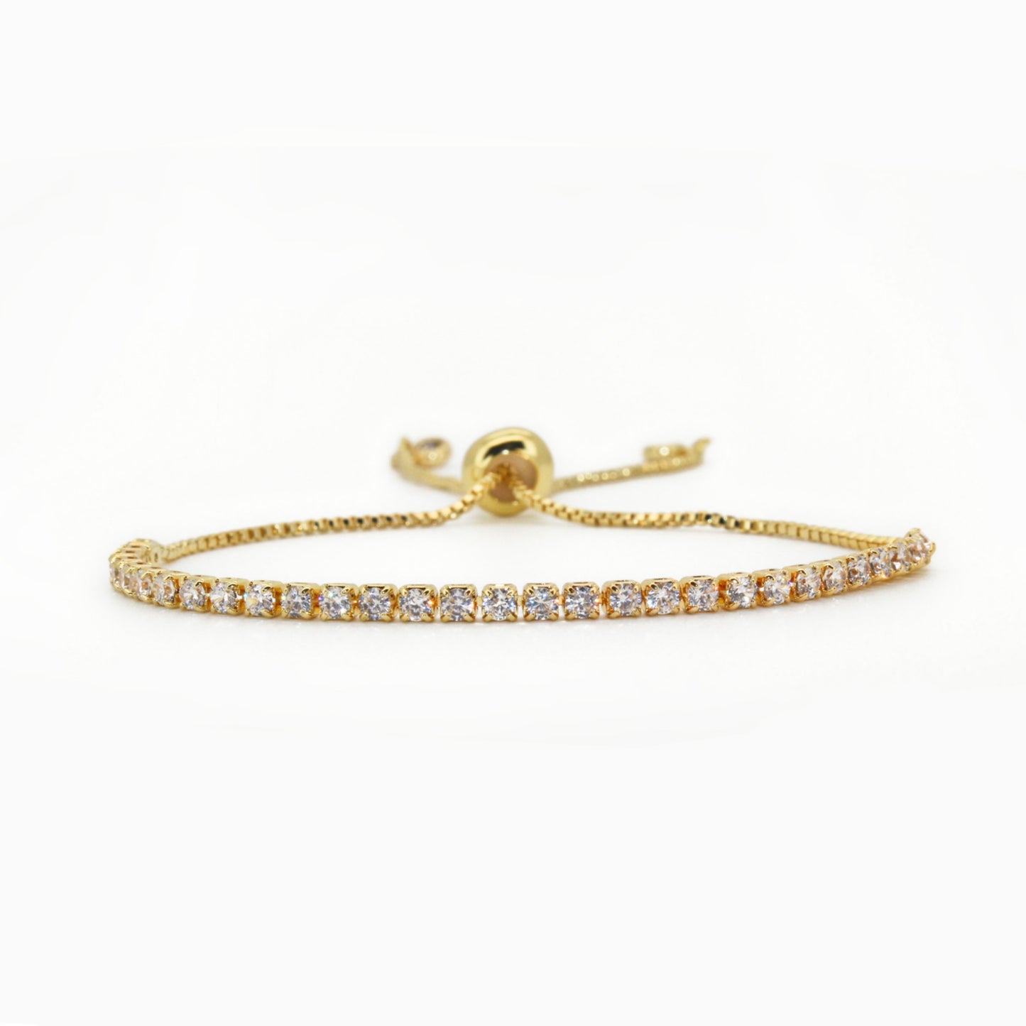 Bracelet tennis or 14k ∙ rangée de cristaux∙  bracelet Pavé