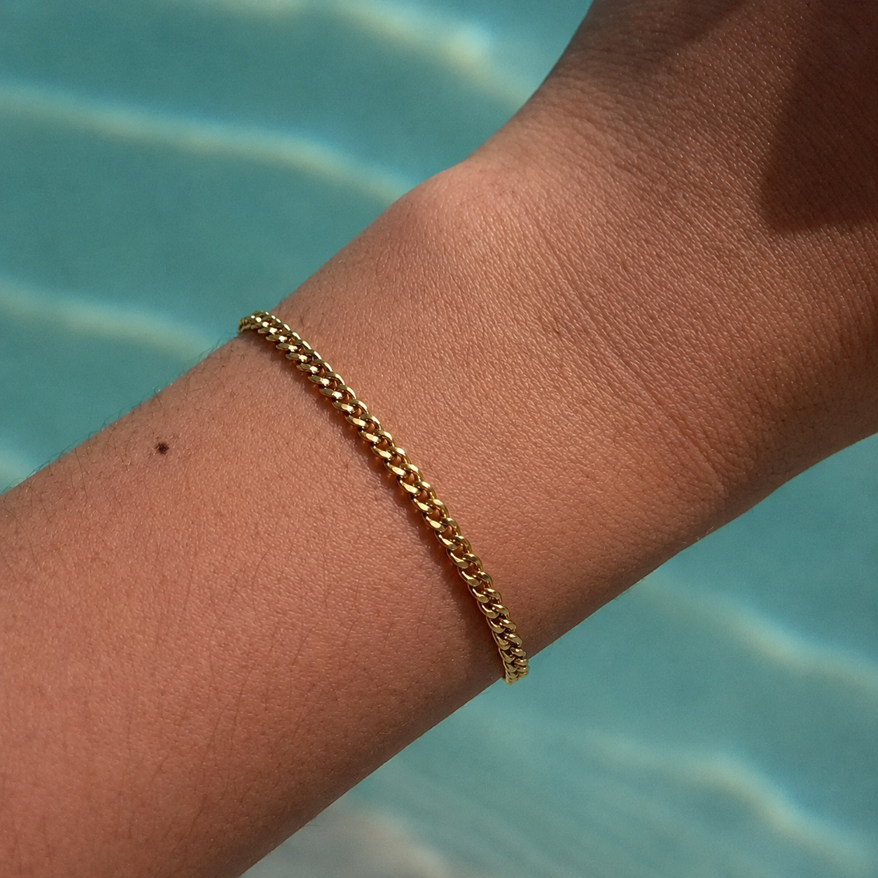 14k Gold Filled Chunky Bracelet · Sunburst Sequin Custom Length Chain