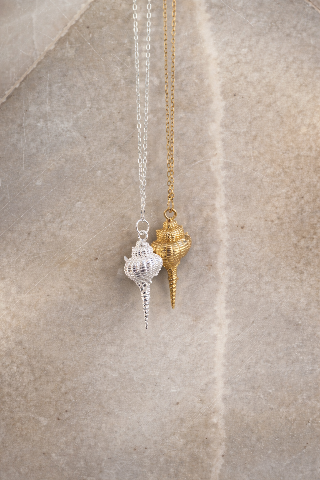 925 Sterling Silver Conch Shell Necklace with 18k finish