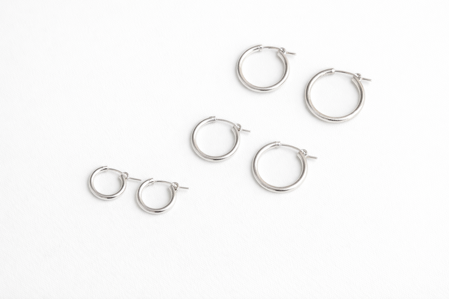 925 Sterling Silver Hypoallergenic Basic Tube Hoops Earrings