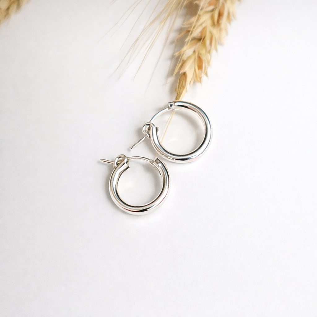 925 Sterling Silver Hypoallergenic Basic Tube Hoops Earrings