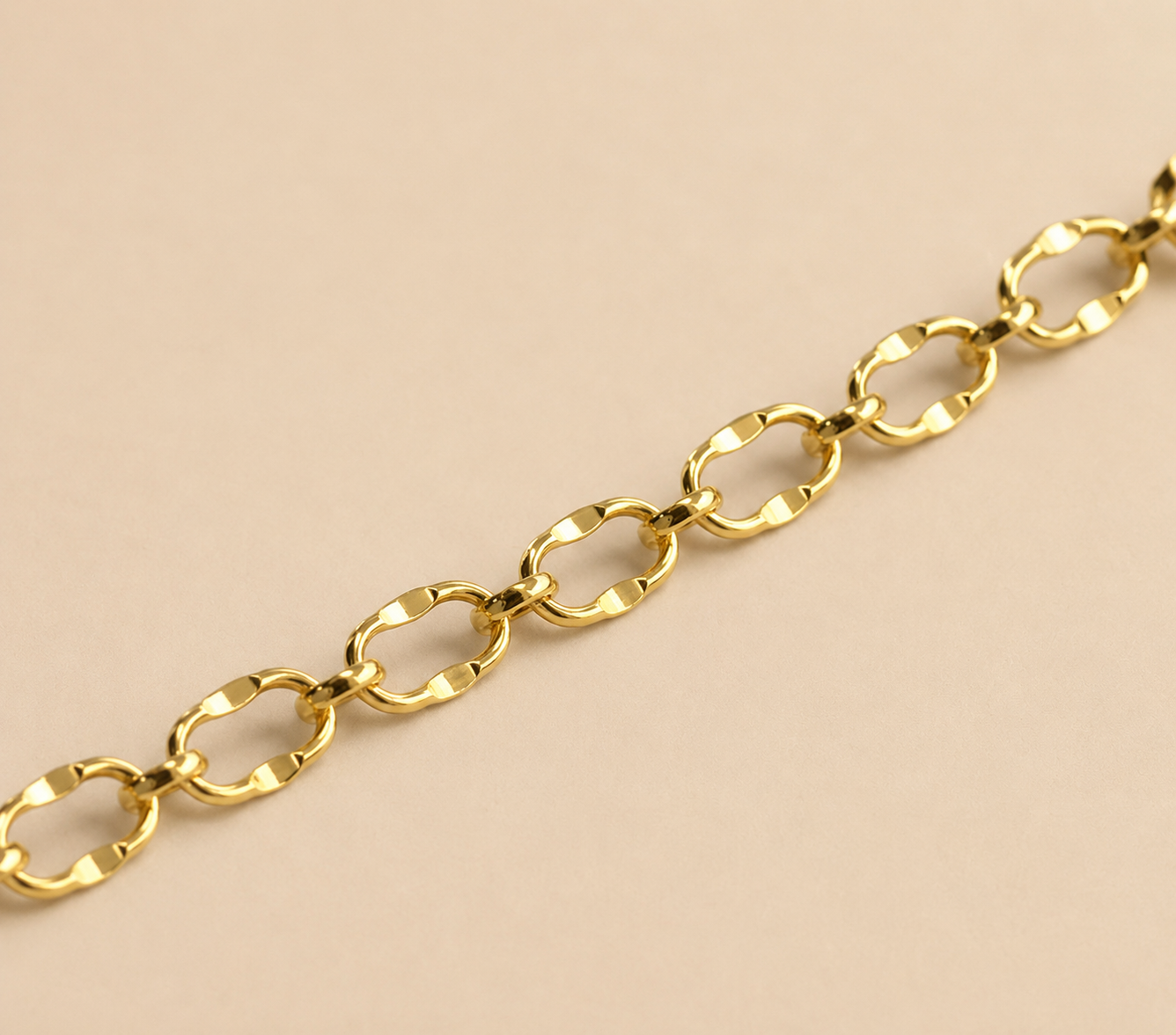 14k Gold Filled Chunky Bracelet · Sunburst Sequin Custom Length Chain