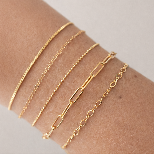 14k gold fill chain bracelets · Mix styles · Stacking bracelets for women