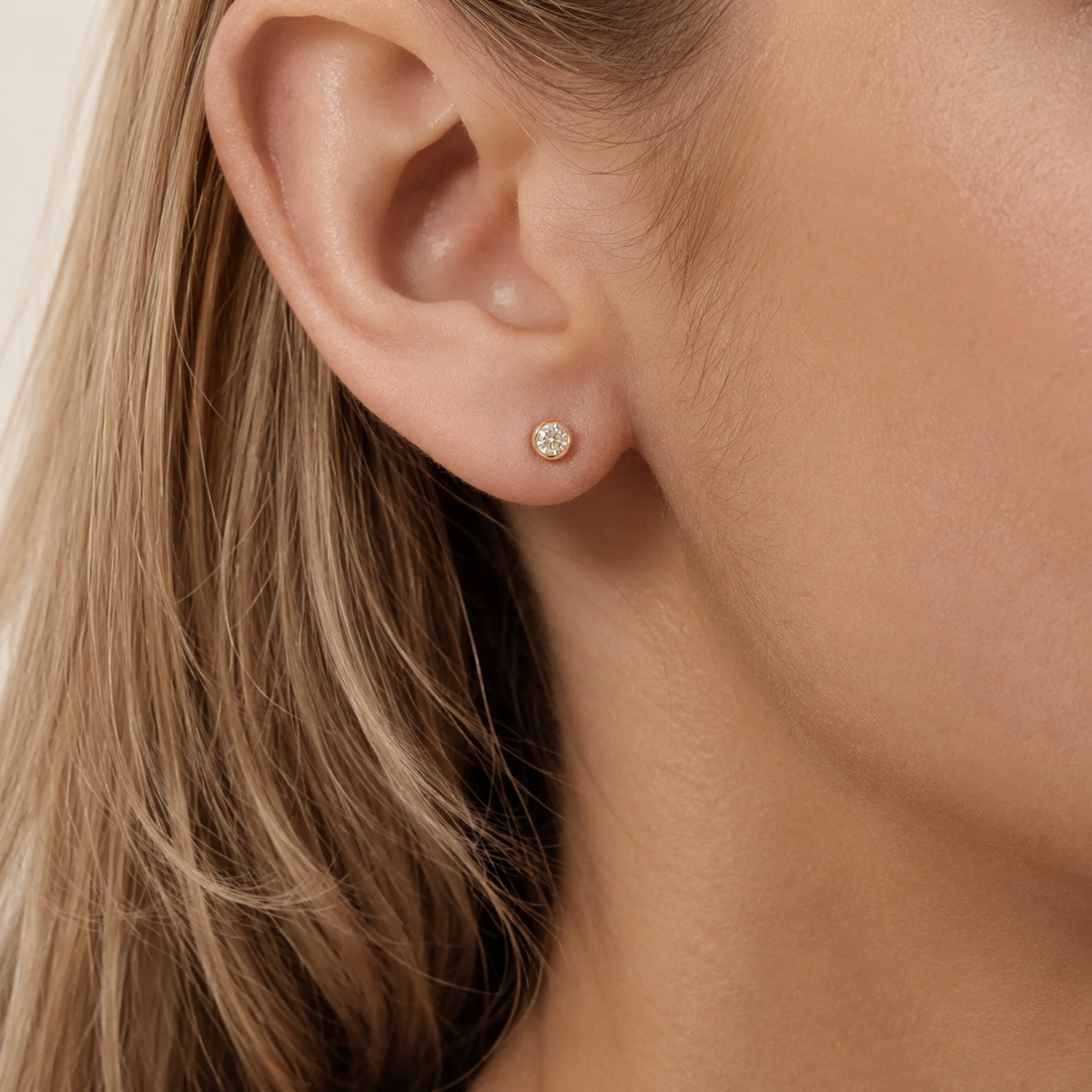 4mm 14k Rose Gold Filled Round Zircon Studs