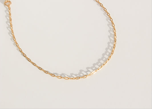 14k Gold Filled Rectangle Cable Chain Bracelet ∙ 1.2mm