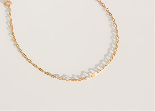 14k Gold Filled Rectangle Chain Bracelet ∙ Minimalist Layering Bracelet ∙ Custom Length ∙ Gift for her ∙ 1.2mm ∙ Waterproof Anti tarnish