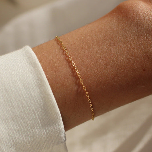 14k Gold Filled Rectangle Cable Chain Bracelet ∙ 1.2mm