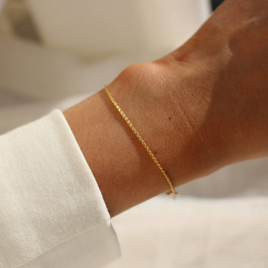 14k Gold Filled Wheat Chain Bracelet ∙ Waterproof ∙ Personalize Bracelet Length ∙ Gift for Women ∙ 0.9mm ∙ Friendship Bracelet