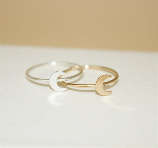 Mistic Half Moon Ring in 14k Gold Filled or 925 Sterling Silver