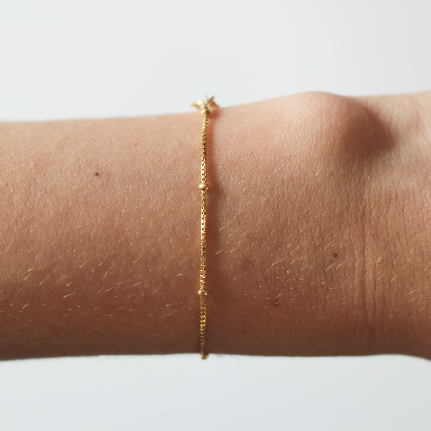 14k gold filled Satellite bracelet ∙ 14k Gold Fill Bracelet box and bead chain