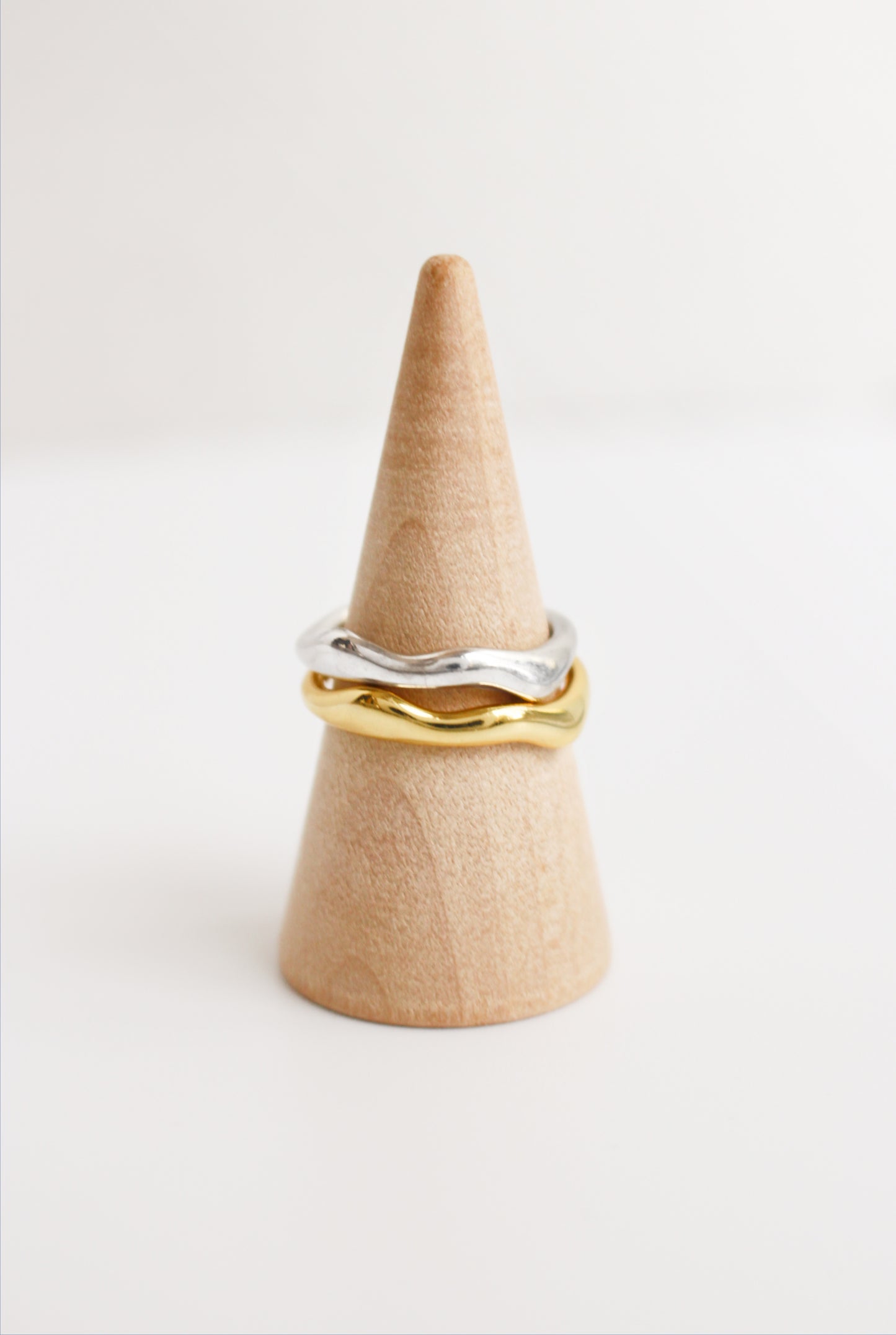 925 Sterling Silver Water Element Ring ∙ Wavy Ring ∙ Plain Curved Abstracted Ring