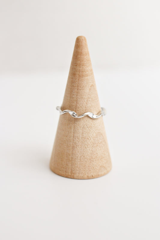 925 Sterling Silver Mobius Ring ∙ Twisted Wavy Ring ∙ Adjustable