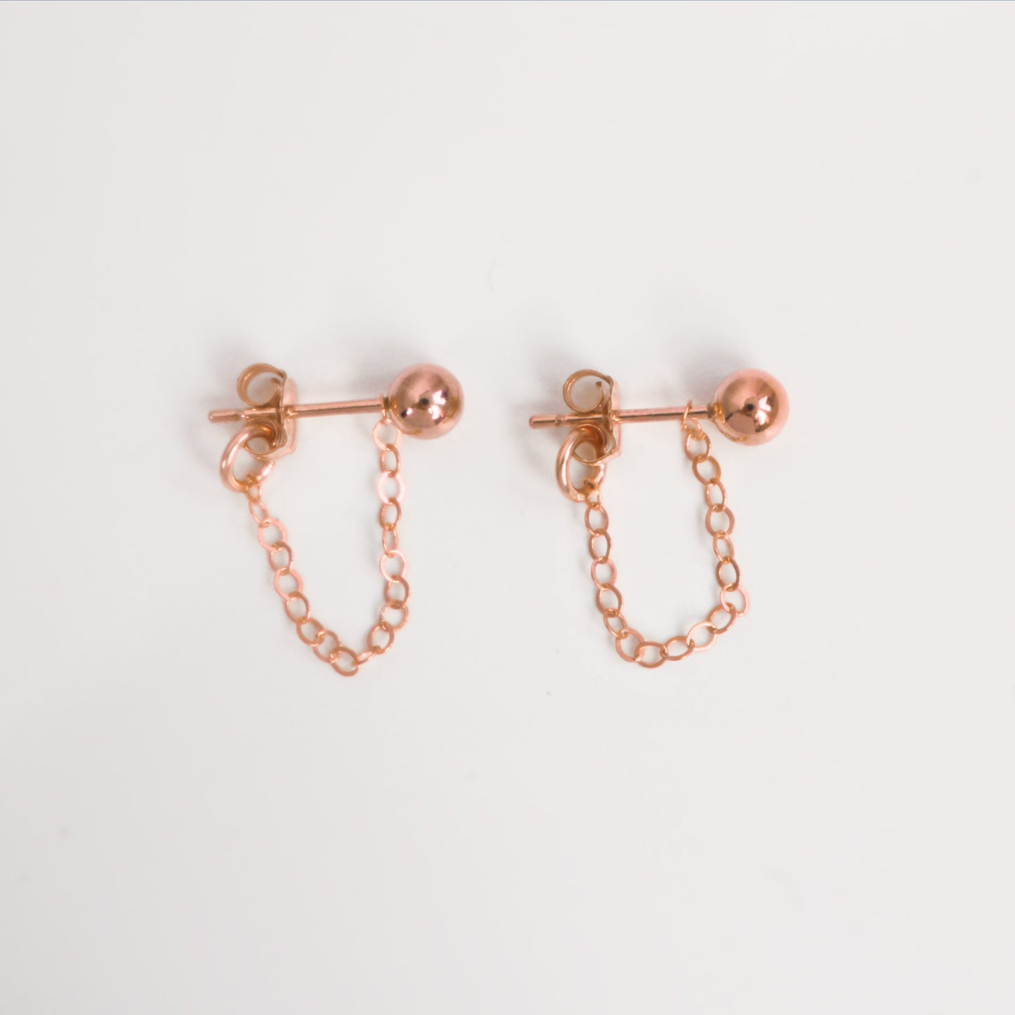 Front back earrings in 14k gold filled ∙ Removable chain ∙ Ball stud ears ∙ Jewelry for women ∙ Bridesmaid gift
