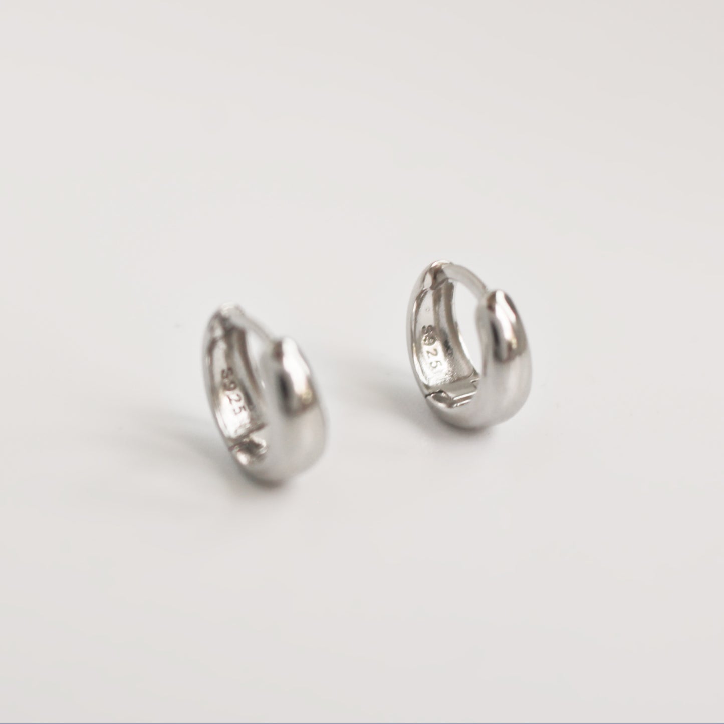 Boucles d'oreilles créoles en argent sterling 925 | Boucles d'oreilles créoles SS minimalistes 12 mm