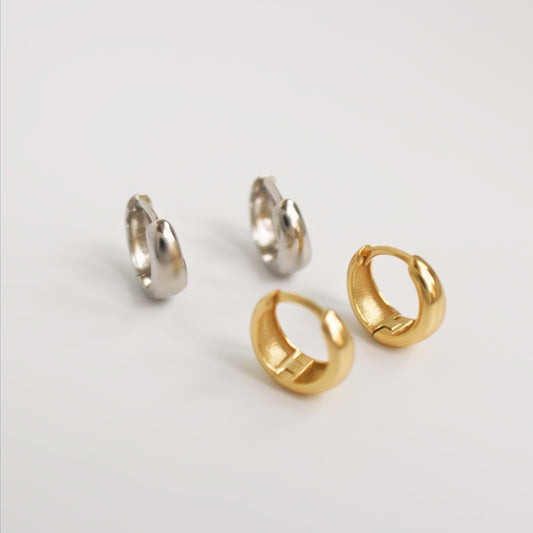 925 sterling silver Hoops Earrings ∙ 12mm Minimalist Simple Earrings