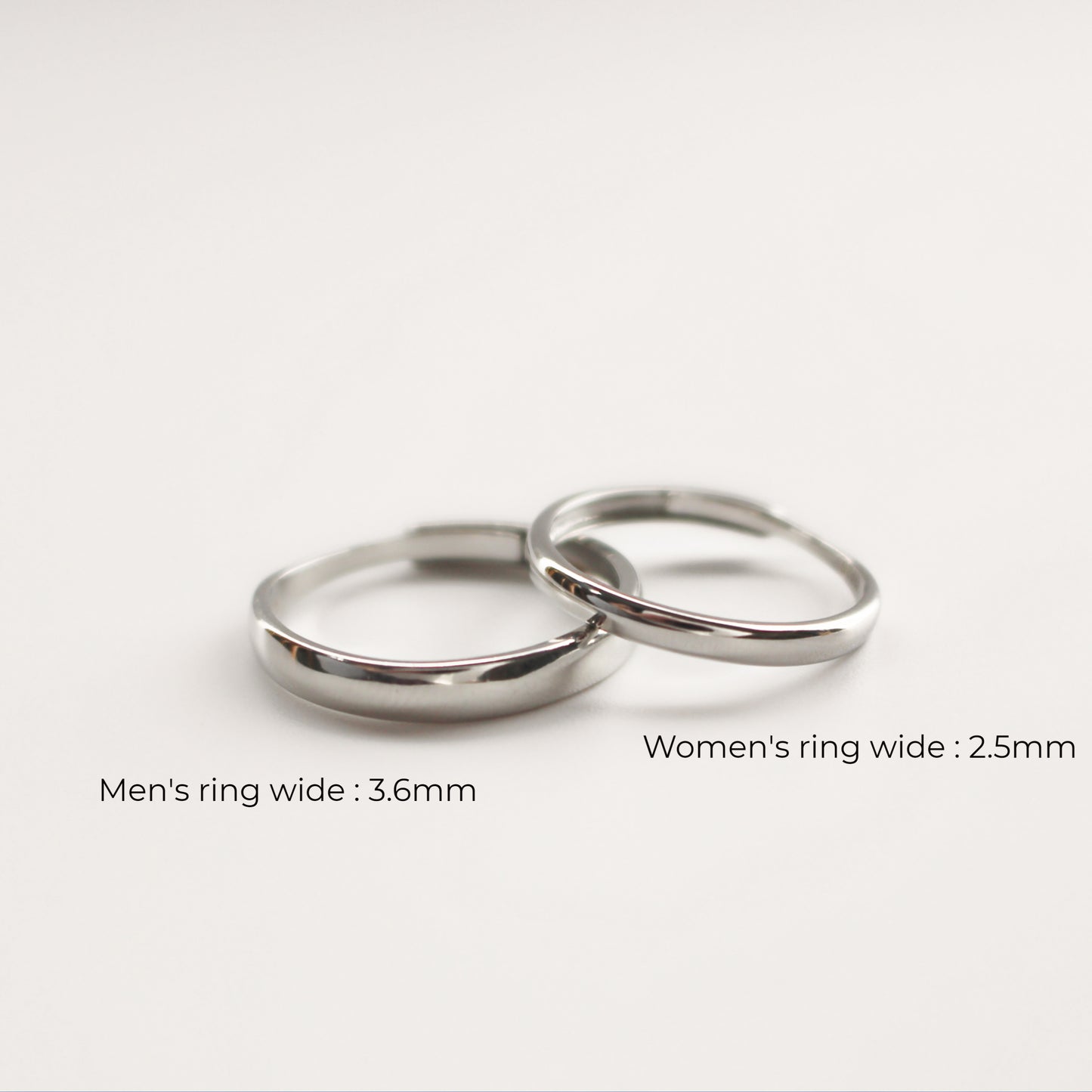Waterproof ∙ 925 Sterling Silver Couple Rings ∙ Simple Band Ring ∙ Friendship Rings ∙ Men & Woman ∙ Adjustable Set of Band Rings