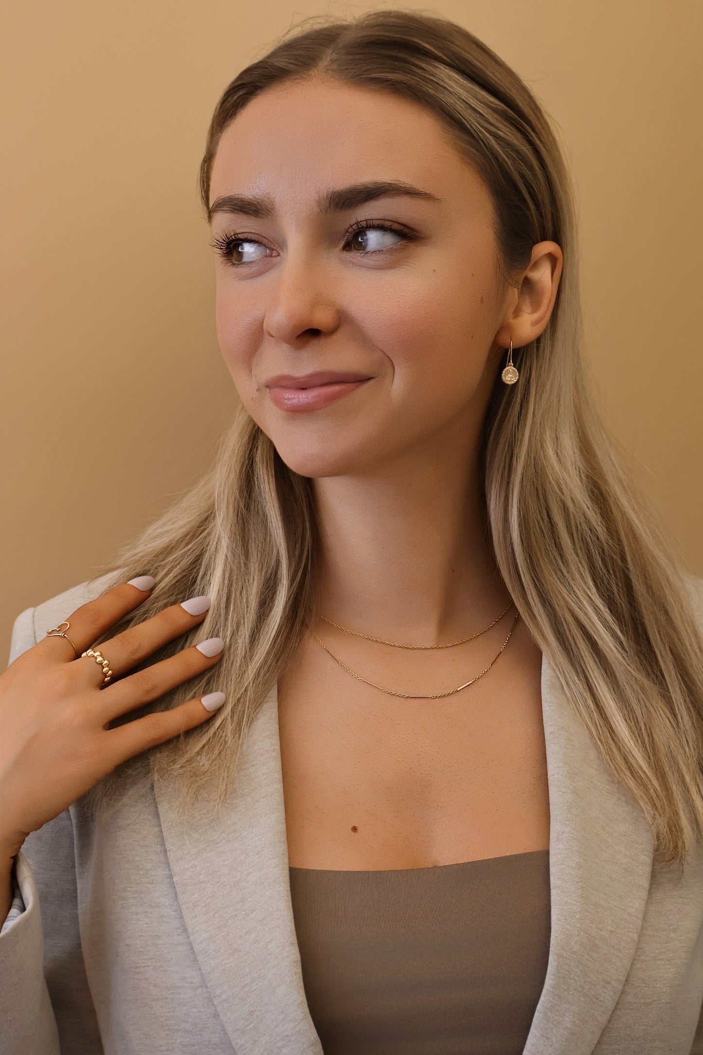 14k Gold Filled Virgin Mary Drop Coin Dangle Earrings