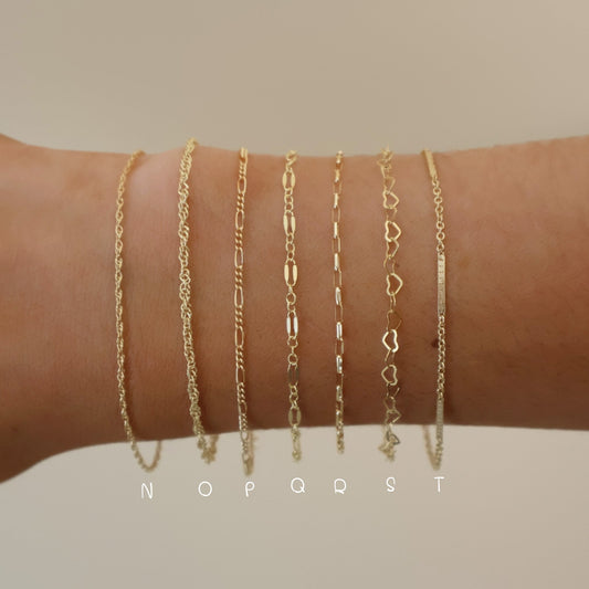 14 karat Gold Filled Waterproof Chain Bracelets For Her