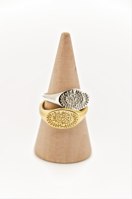 BEWITCHED - 925 Sterling Silver Sun and Moon Ring ∙ Nature Connection Ring