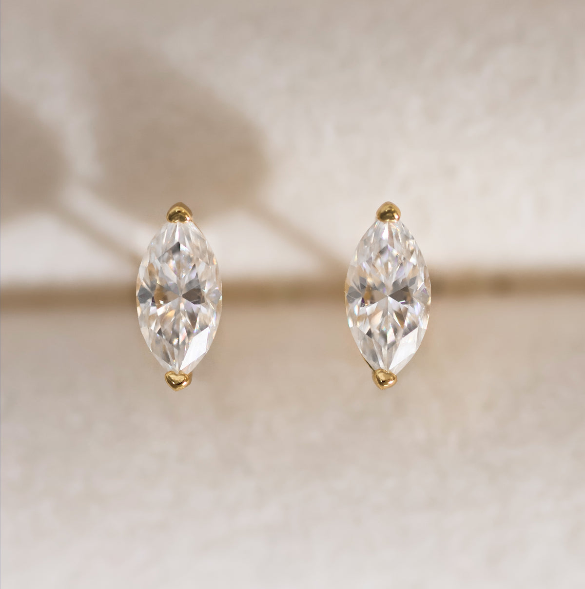 Marquise Cut VVS1 Moissanite Screw or Push Back Earrings · GRA Certified · 925 Sterling Silver