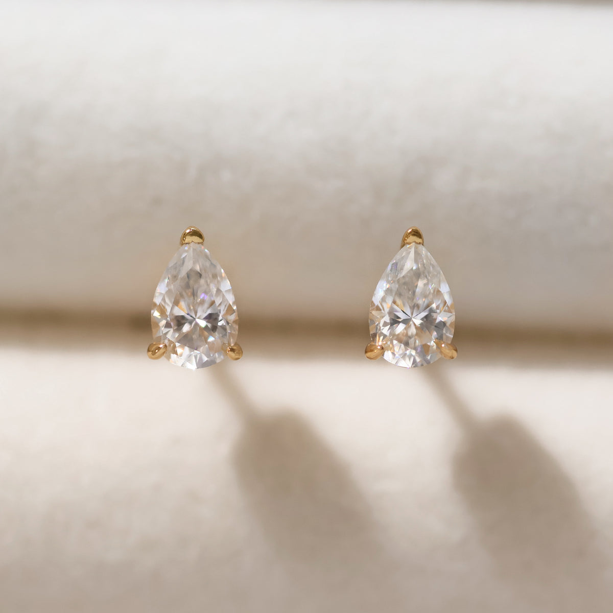 Pear Cut VVS1 Moissanite Screw or Push Back Earrings · GRA Certified · 925 Sterling Silver