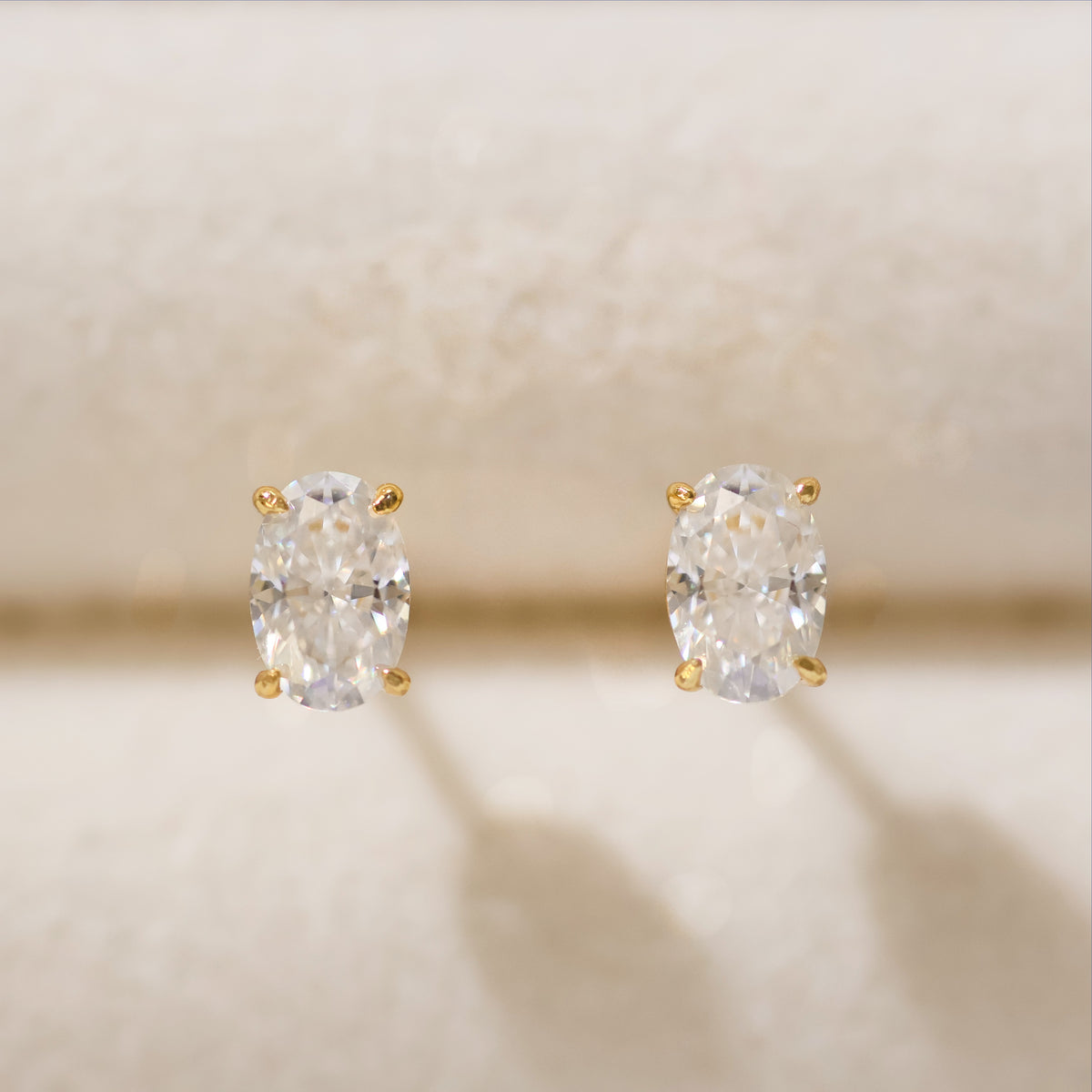 Oval Cut VVS1 Moissanite Screw or Push Back Earrings · GRA Certified · 925 Sterling Silver