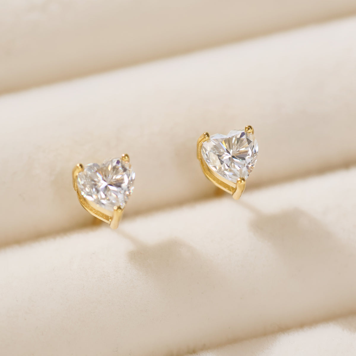 Heart Cut VVS1 Moissanite Screw or Push Back Earrings · GRA Certified · 925 Sterling Silver