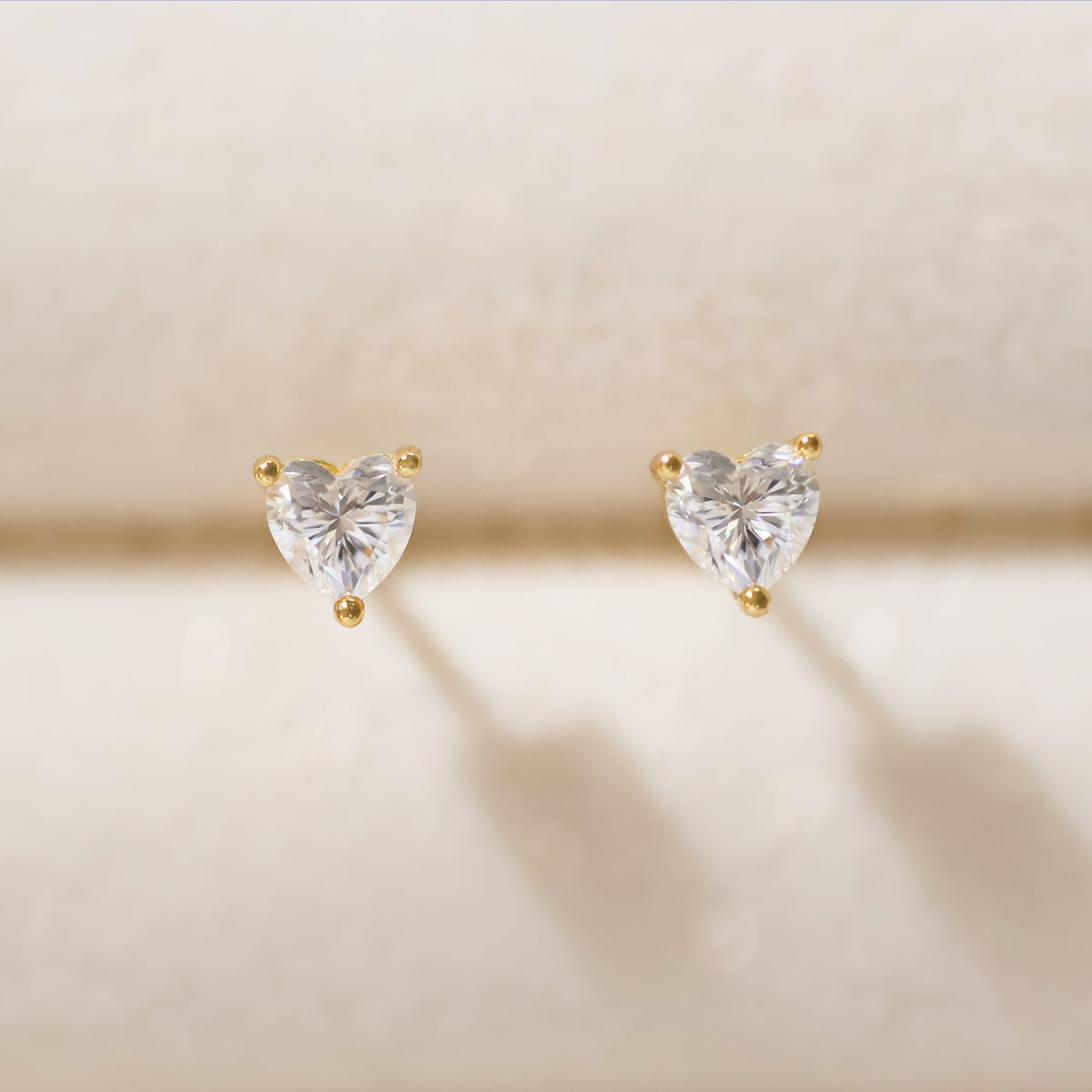 Heart Cut VVS1 Moissanite Screw or Push Back Earrings · GRA Certified · 925 Sterling Silver