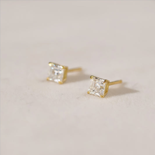 Asscher Cut VVS1 Moissanite Screw or Push Back Earrings · GRA Certified · 925 Sterling Silver