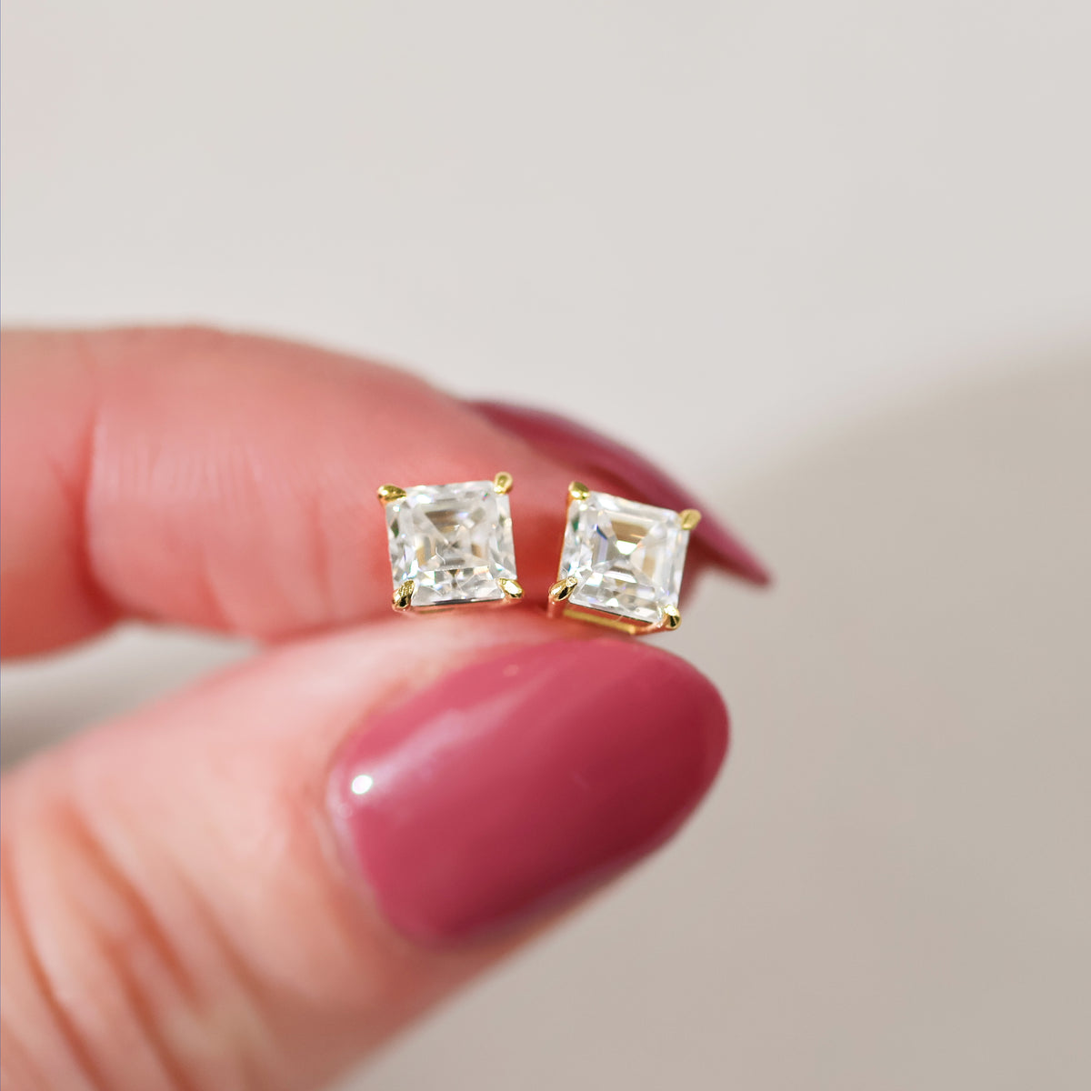 Asscher Cut VVS1 Moissanite Screw or Push Back Earrings · GRA Certified · 925 Sterling Silver
