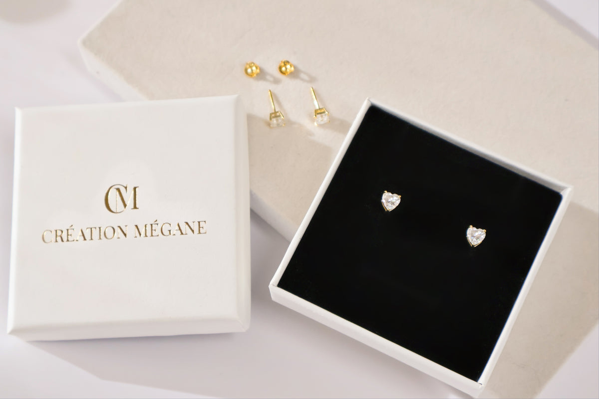 Heart Cut VVS1 Moissanite Screw or Push Back Earrings · GRA Certified · 925 Sterling Silver