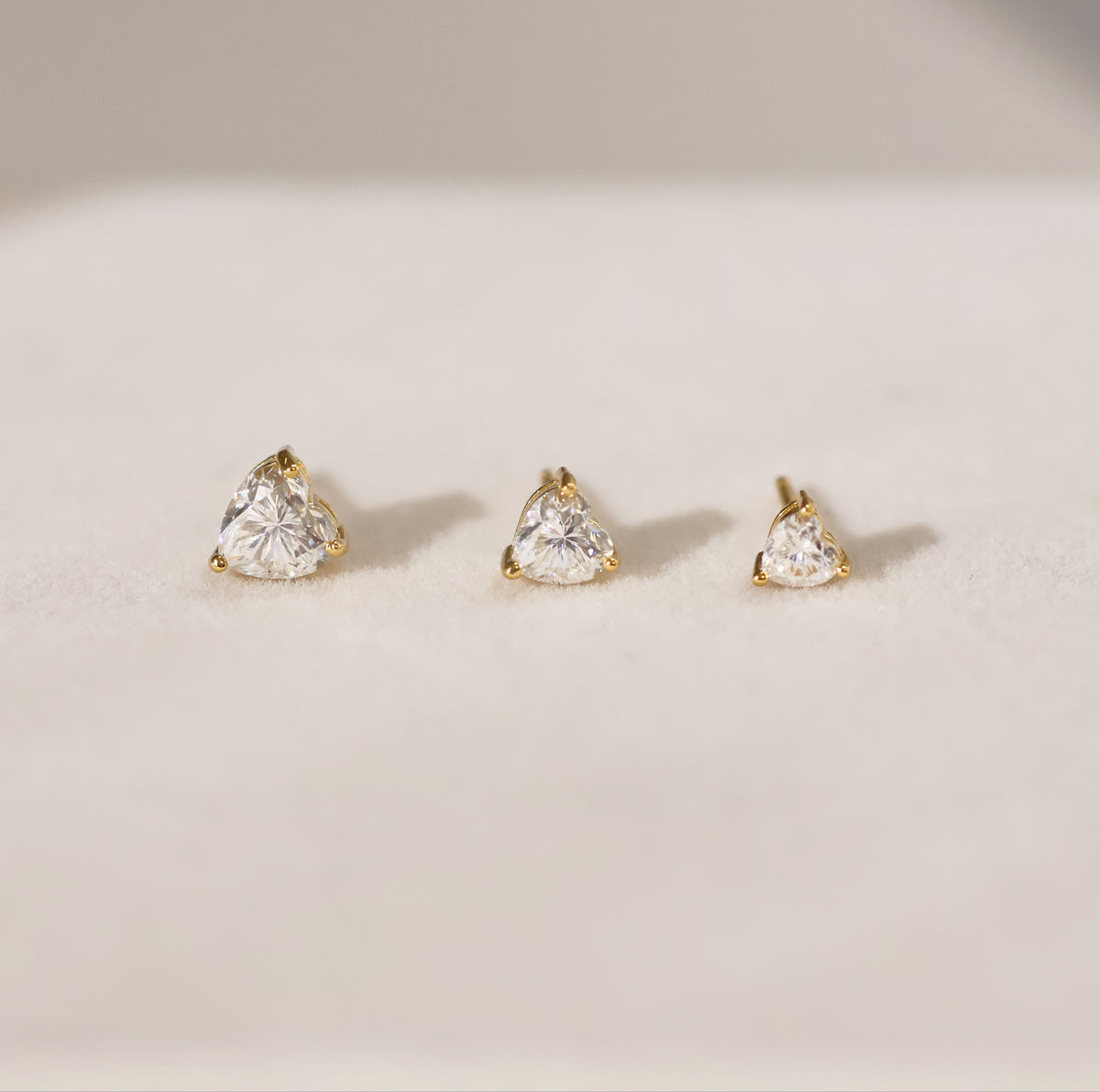 Heart Cut VVS1 Moissanite Screw or Push Back Earrings · GRA Certified · 925 Sterling Silver