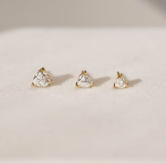 Heart Cut VVS1 Moissanite Screw or Push Back Earrings · GRA Certified · 925 Sterling Silver