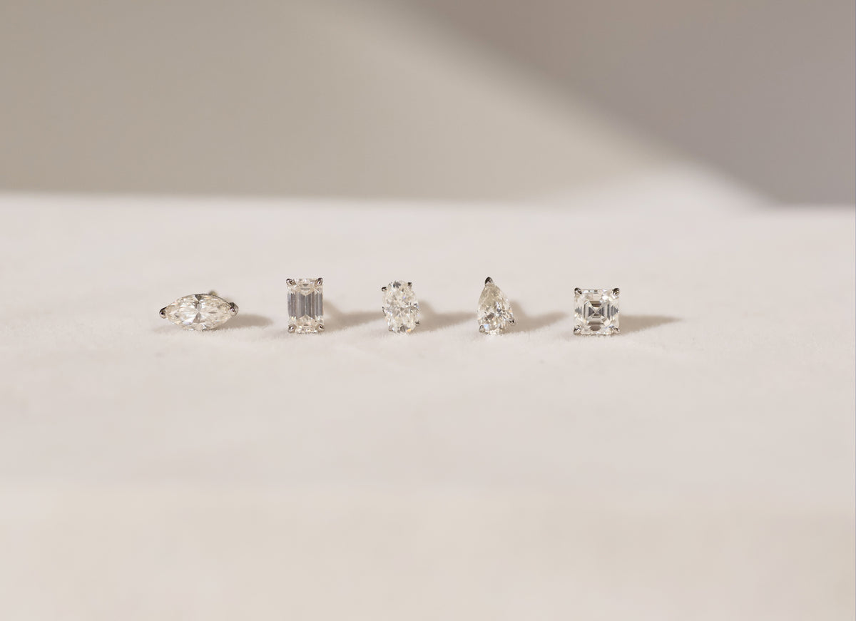 Marquise Cut VVS1 Moissanite Screw or Push Back Earrings · GRA Certified · 925 Sterling Silver