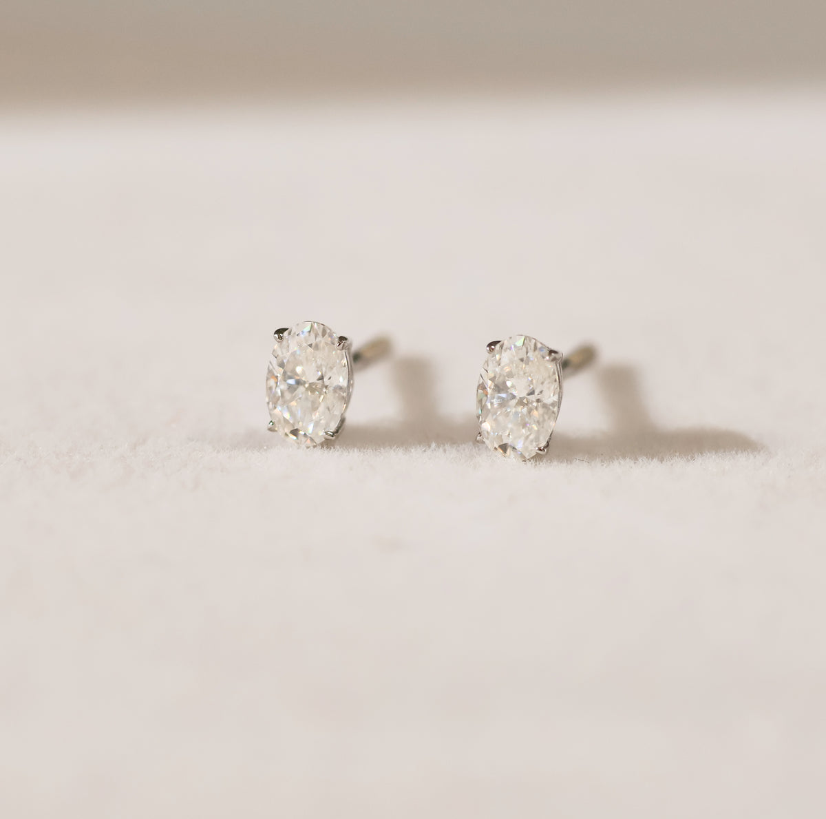 Oval Cut VVS1 Moissanite Screw or Push Back Earrings · GRA Certified · 925 Sterling Silver
