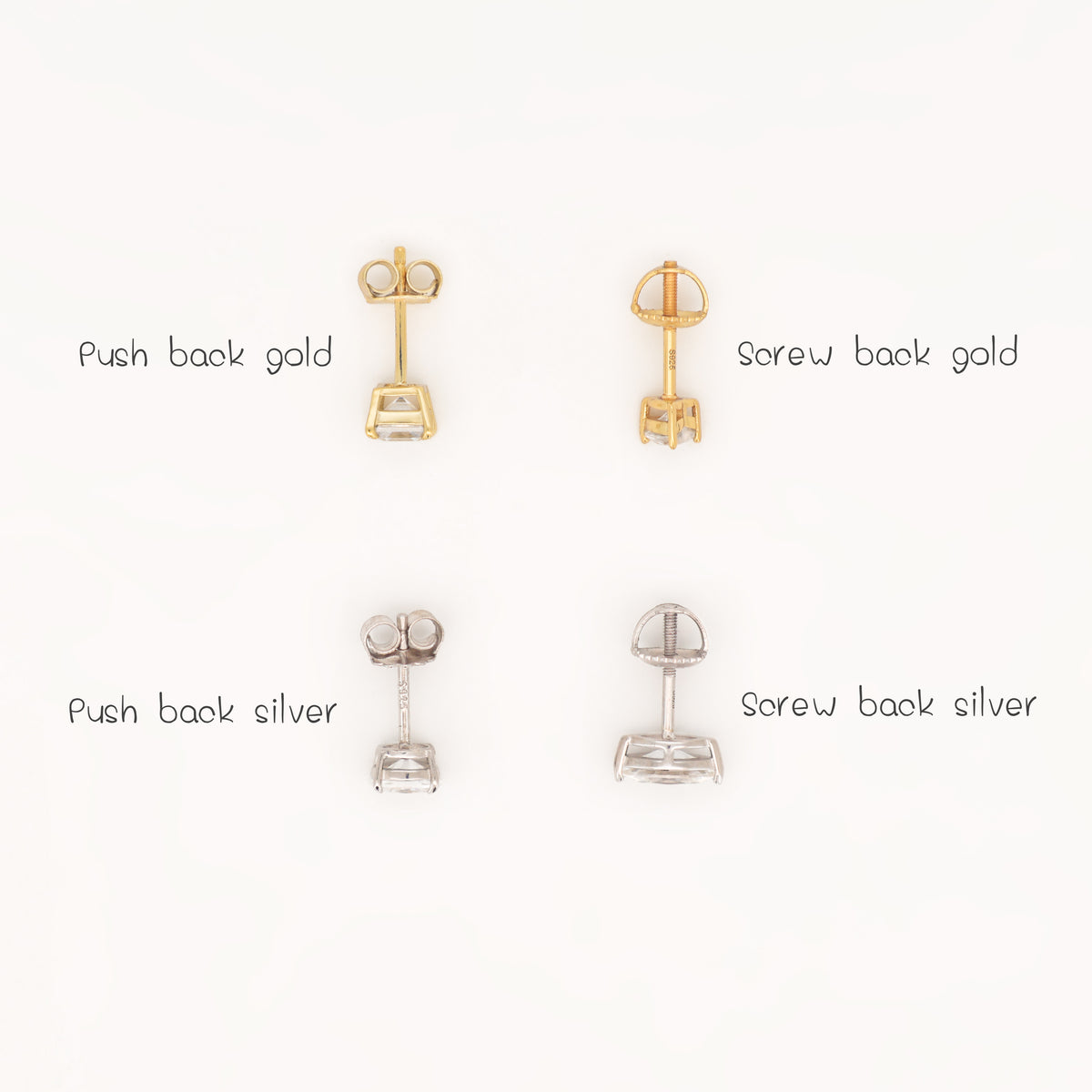 Heart Cut VVS1 Moissanite Screw or Push Back Earrings · GRA Certified · 925 Sterling Silver