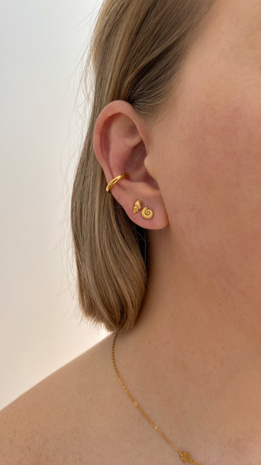 18k Gold Vermeil Simple Thin Band Ear Cuff ∙ Cartilage cuff earrings ∙ Single Band Smooth Silver ∙ No Piercing