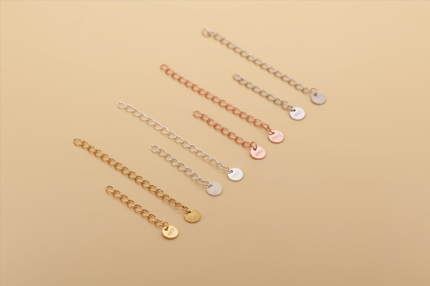 Chain Extender in 925 Sterling Silver ·  Extension Chain ∙ Add To Your Necklace ∙ Necklace Finish ∙ 30mm or 50mm  ∙ Rose gold extension