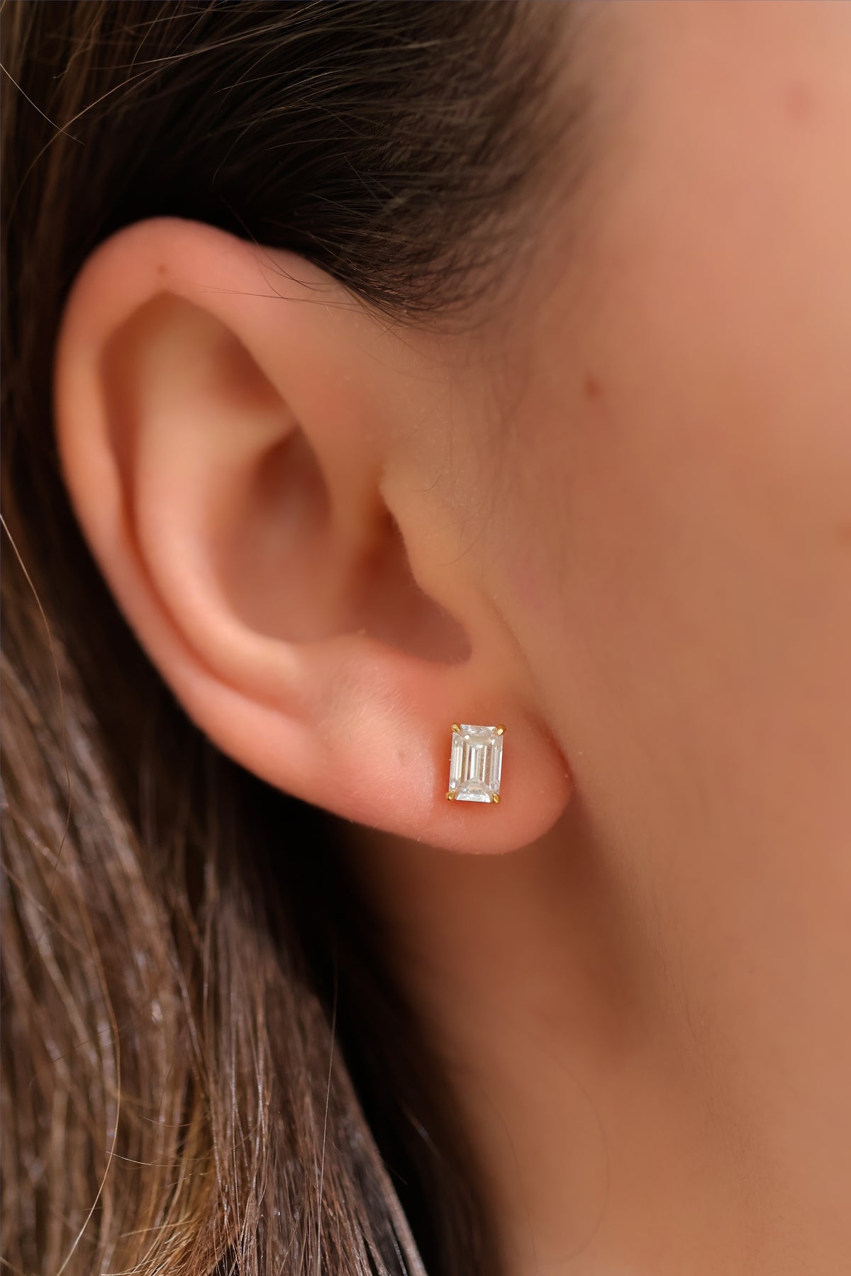 Emerald Cut VVS1 Moissanite Screw or Push Back Earrings · GRA Certified · 925 Sterling Silver