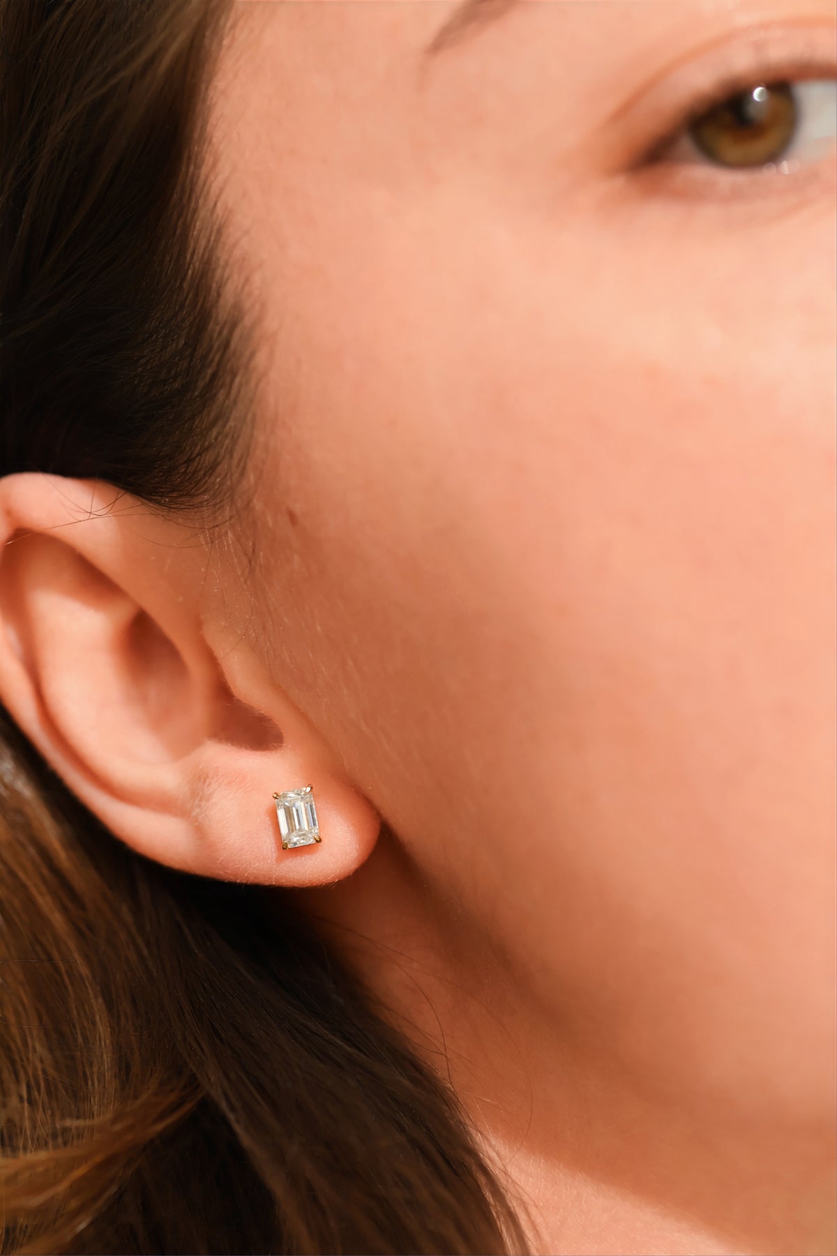 Emerald Cut VVS1 Moissanite Screw or Push Back Earrings · GRA Certified · 925 Sterling Silver
