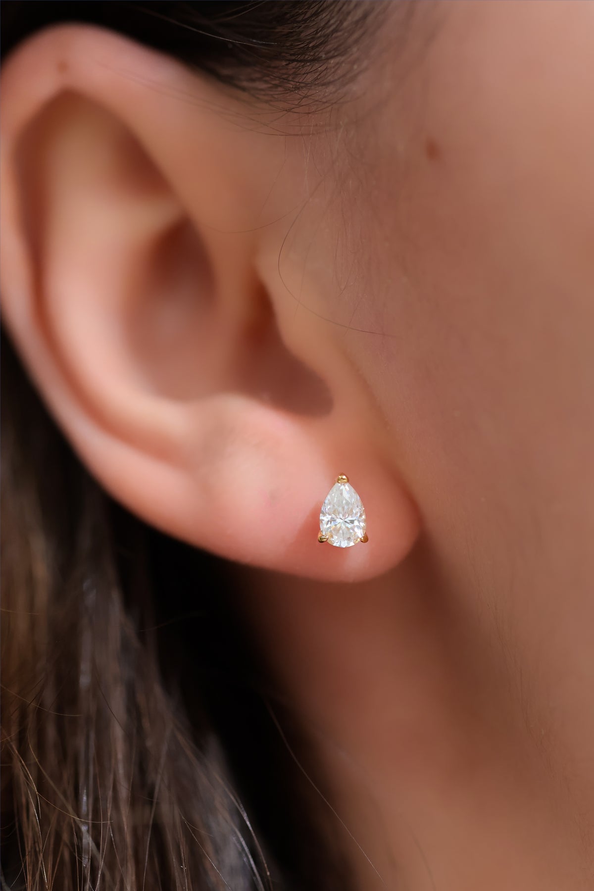 Pear Cut VVS1 Moissanite Screw or Push Back Earrings · GRA Certified · 925 Sterling Silver