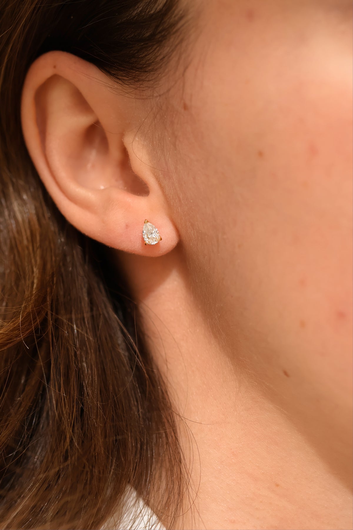 Pear Cut VVS1 Moissanite Screw or Push Back Earrings · GRA Certified · 925 Sterling Silver