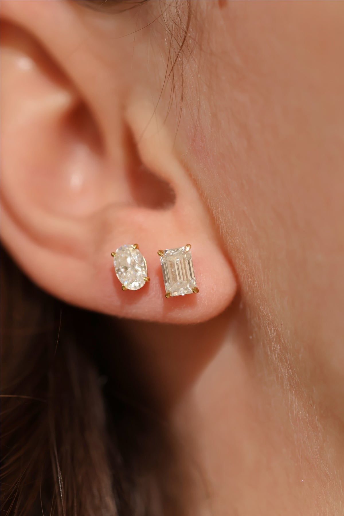 Oval Cut VVS1 Moissanite Screw or Push Back Earrings · GRA Certified · 925 Sterling Silver