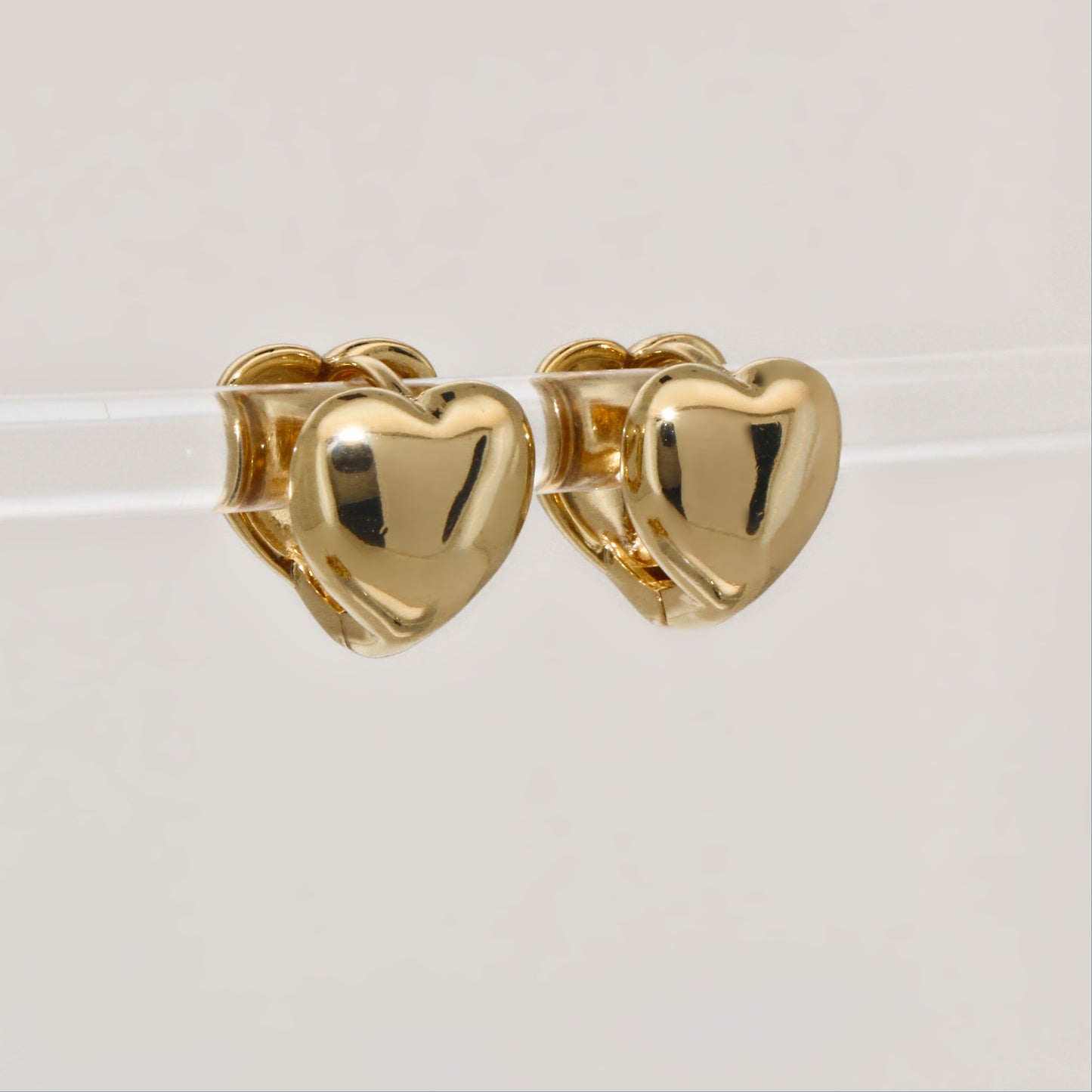 ADORE- Sparkling 14K Gold Tiny Hoop Heart Earrings Studs For Valentine · 12mm · Dainty Simple Huggies · Lightweight · Gold Earrings