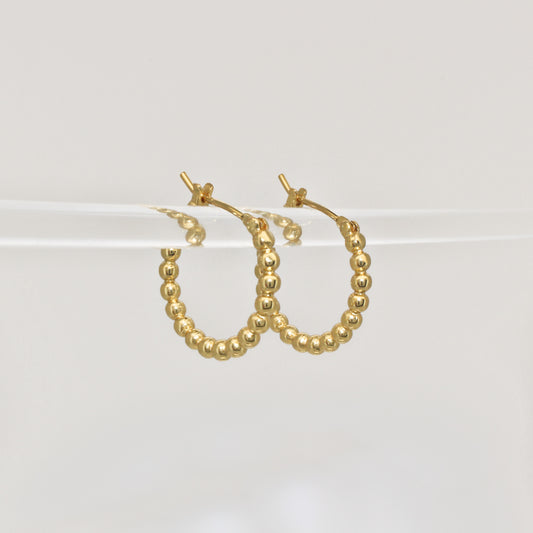 JOY - Gold Beaded Hoops Earrings ∙ 20mm